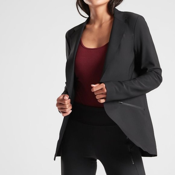 Athleta Black Interstellar Blazer Jacket sz 10 Women's